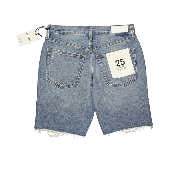 Re/Done Loose Long Short in Minerva Destroy denim Bermuda Size 25 - Picture 3 of 4